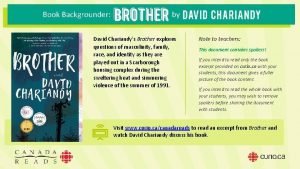 Brother david chariandy book club questions