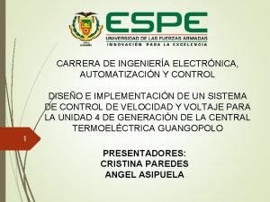 CARRERA DE INGENIERA ELECTRNICA AUTOMATIZACIN Y CONTROL DISEO