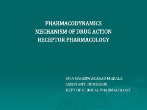 Receptors in pharmacology