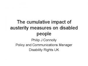 The cumulative impact of austerity measures on disabled
