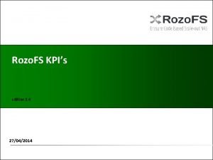 Rozo FS KPIs edition 1 4 27042014 Rozo