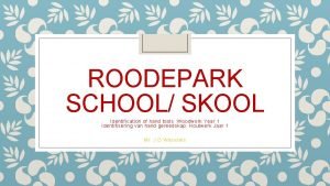 ROODEPARK SCHOOL SKOOL Identification of hand tools Woodwork