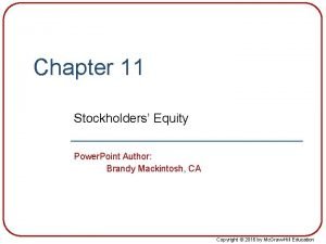 Stockholder equity