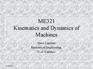 Kinematics and dynamics of machines