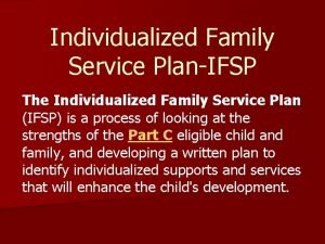 Individualized family service plan example