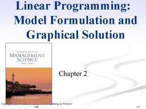 Lp model formulation example