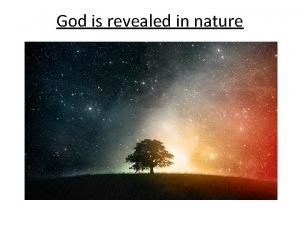 God is revealed in nature