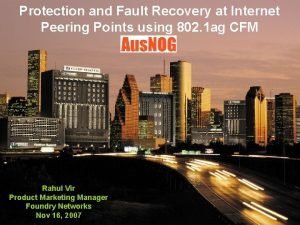 Protection and Fault Recovery at Internet Peering Points