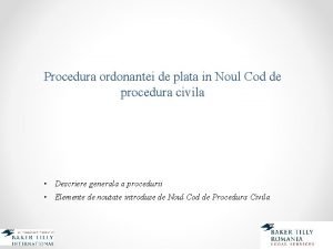 Procedura ordonantei de plata in Noul Cod de