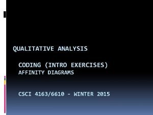 Affinity diagram exercise