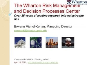 Wharton risk management program