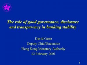 The role of good governance disclosure and transparency