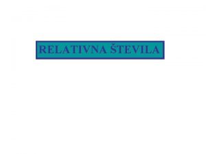 Relativna števila