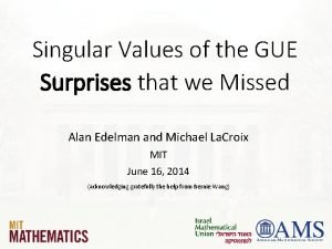 Singular Values of the GUE Surprises that we