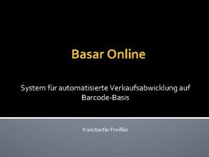 Basar Online System fr automatisierte Verkaufsabwicklung auf BarcodeBasis