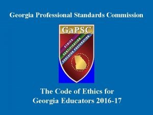 Georgia professional standards commission code of ethics