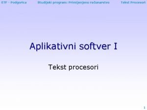 Studije primijenjeno racunarstvo podgorica Studije primijenjeno racunarstvo podgorica