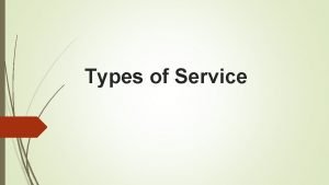 Types of service staff