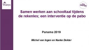 Samen werken aan schooltaal tijdens de rekenles een