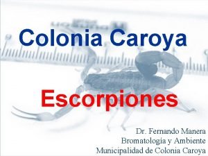 Colonia Caroya Escorpiones Dr Fernando Manera Bromatologa y