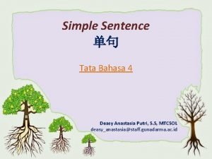Simple Sentence Tata Bahasa 4 Deasy Anastasia Putri