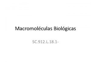 Macromolculas Biolgicas SC 912 L 18 1 Macromolculas