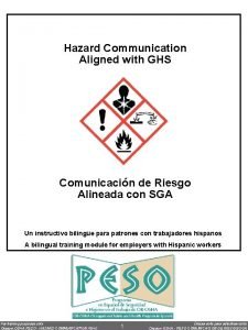 Hazard Communication Aligned with GHS Comunicacin de Riesgo