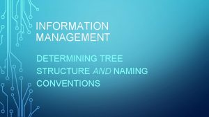 Accounts tree structure