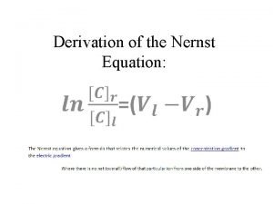 Nernst equation推導