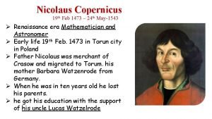 Where was nicolaus copernicus born