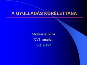 A GYULLADS KRLETTANA Molnr Mikls XVI emelet Tel