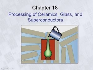 Chapter 18 Processing of Ceramics Glass and Superconductors