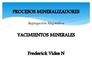 Procesos mineralizadores