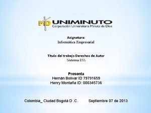 Asignatura Informtica Empresarial Ttulo del trabajo Derechos de