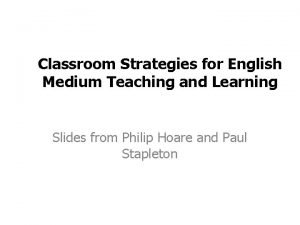 Emi teaching strategies