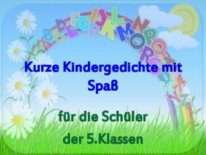 Kleine kindergedichte