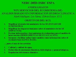 NERCDf IDESRC ESPA ANDESAMAZON WP 1 SERVICIOS DEL