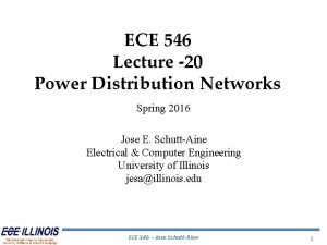 ECE 546 Lecture 20 Power Distribution Networks Spring