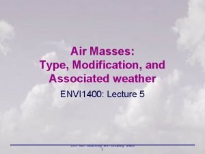 Modification of air masses
