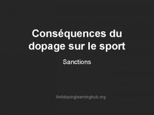 Consquences du dopage sur le sport Sanctions Antidopinglearninghub