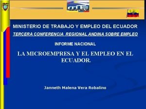 MINISTERIO DE TRABAJO Y EMPLEO DEL ECUADOR TERCERA