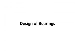 Introduction to bearing