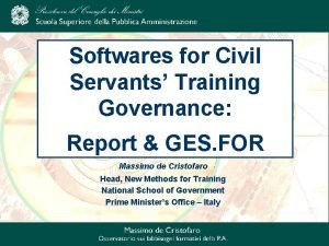 Softwares for Civil Servants Training Governance Report GES