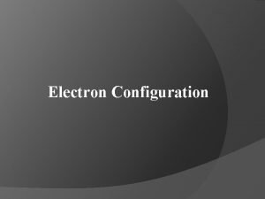 Pauli electron configuration