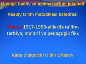 Kasbiy talim fakulteti