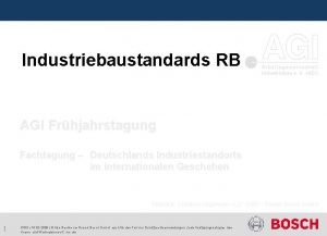 Industriebaustandards RB AGI Frhjahrstagung Fachtagung Deutschlands Industriestandorte im
