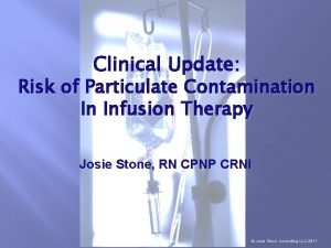 Particulate contamination in infusions