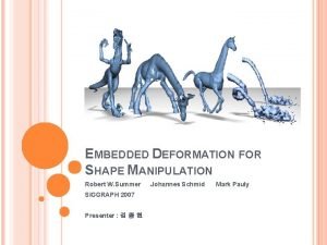 Embedded deformation for shape manipulation