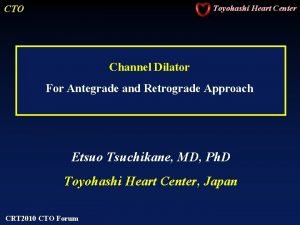CTO Toyohashi Heart Center Channel Dilator For Antegrade