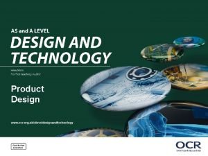 Product Design Contents Key considerations Exemplar SOW Year